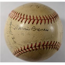 CIRCA 1939 NY YANKEE AUTOGRAPHED BASEBALL (OVER 25 SIGNATURES)