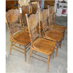 Oak Press Back Chairs 6