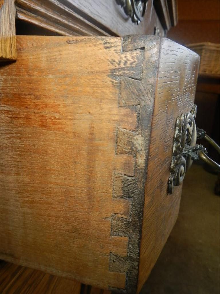 Highboy Antique Oak Dresser 5 Drawer