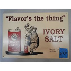 Ivory Salt Tin Sign