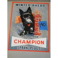 Champion Spark Plugs Sign