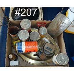 Box lot of old tins  & stuff