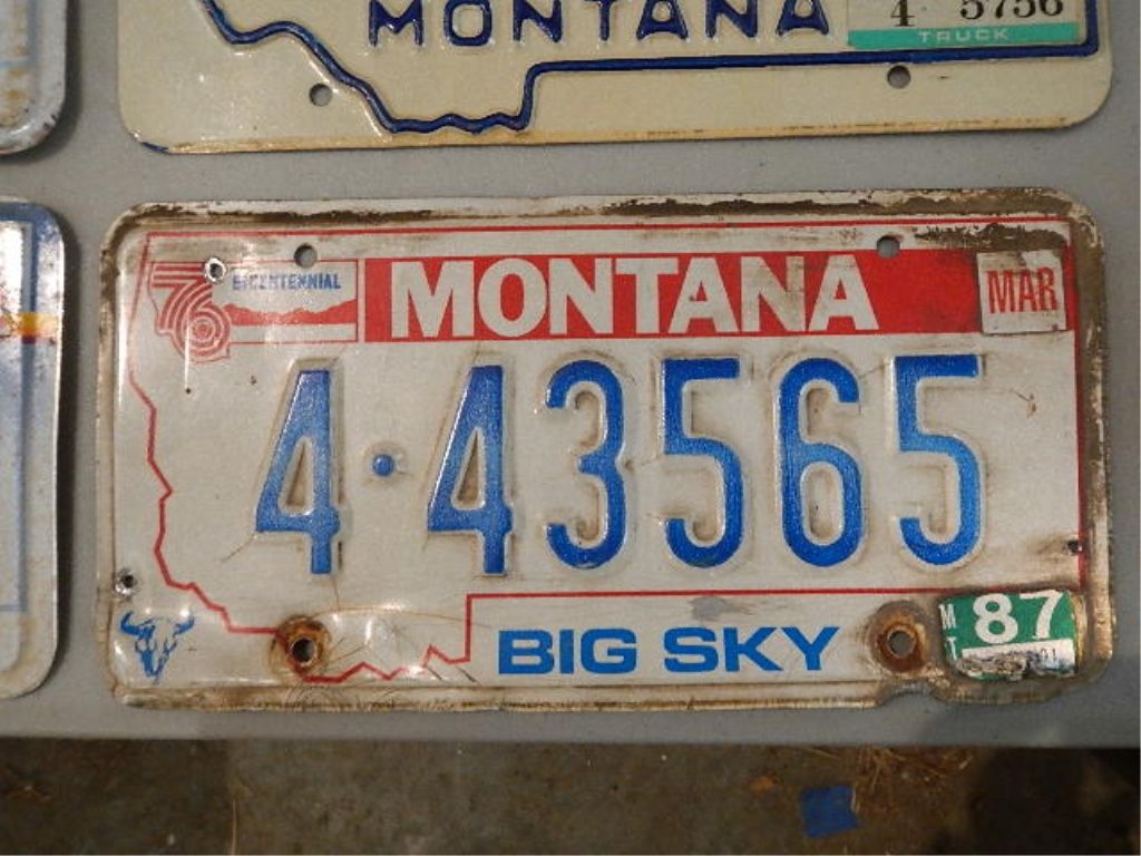 7 Montana License Plates from 19661996