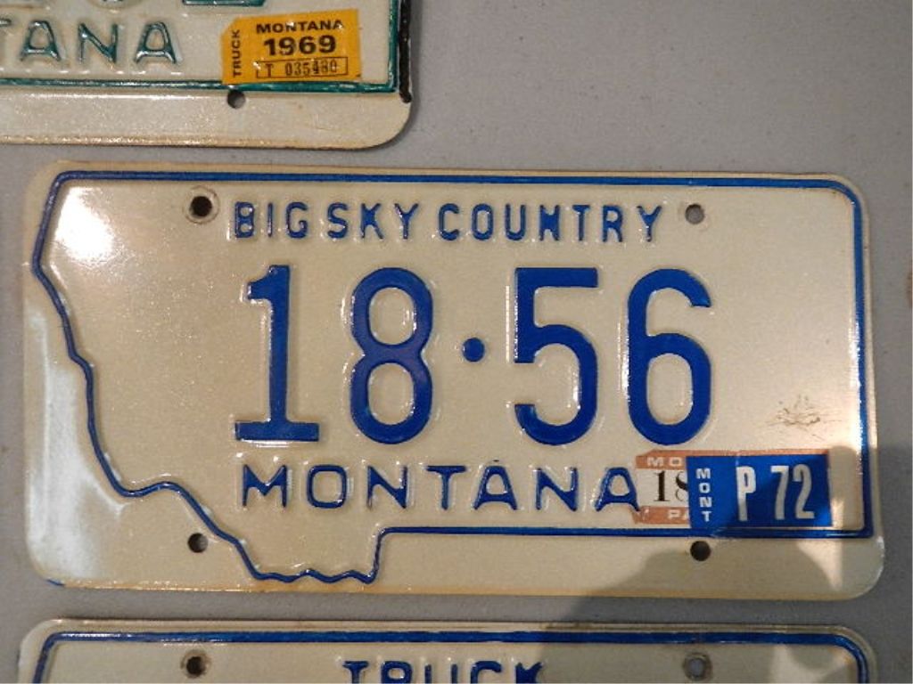 7 Montana License Plates from 19661996