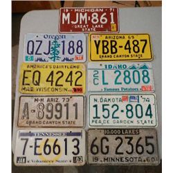 9 State License Plates