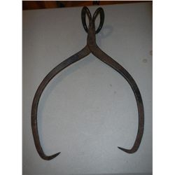Large Antique Ice Tongs  (with making L.E.B.)