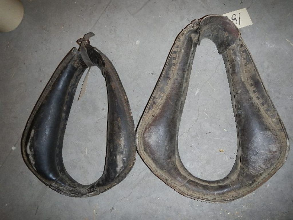 2 Antique Leather Horse Collars (2 x money)