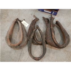 4 Antique Leather Horse Collars (1 money)