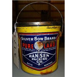 Butte Montana Silver Bow Brand Pure Lard Can