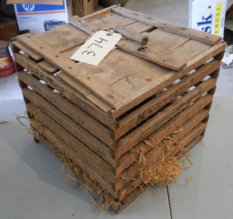 Antique Wood Chicken Crate with Top