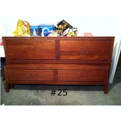 Hand Carved Head Board and Foot Board from