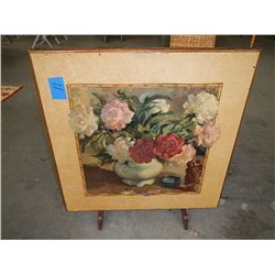 Vintage card table / fireplace cover