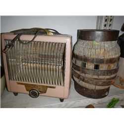 Wagon wheel hub & vintage heater