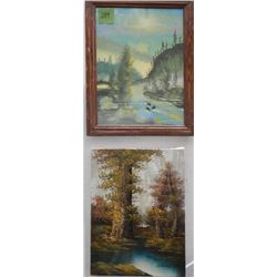 2 pictures river / Large tree & water