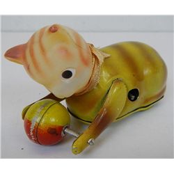 Cat windup tin toy