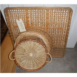 Wicker Trays and Assorted