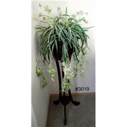 Wood Plant Stand with Artifical Plant