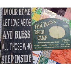 2 wood signs 1 money