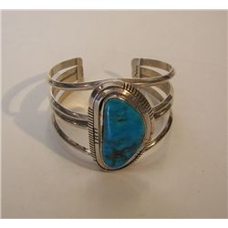 Turquoise And Sterling Cuff Bracelet