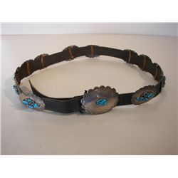 Turquoise A Silver Concho Belt