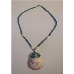 Shell And Turquoise Necklace