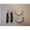 Image 2 : Set Of Turquoise Jet  And Silver Earrings