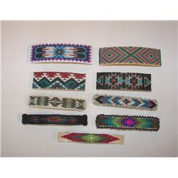 Set Of Nine Beadwork Beret Hair Clips