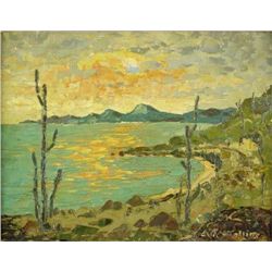 Warren Rollins (1861-1962) New Mexico Oil On Board