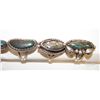 Image 3 : Set Of Five Turquoise And Silver Rings