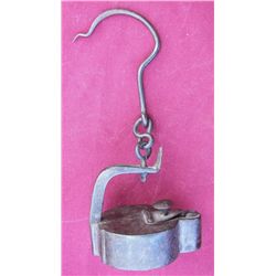 Antique Iron Betty Oil Lamp