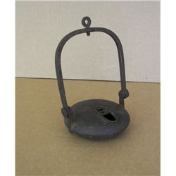 Antique Iron Betty Oil Lamp