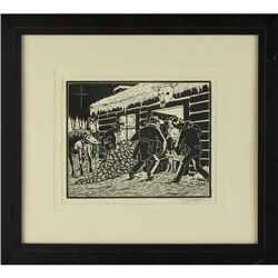 Derald Swineford Lineoleum Cut