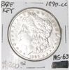 Image 1 : 1890-CC CARSON CITY MORGAN SILVER DOLLAR RED BOOK VALUE IS $1200.00 *RARE MS-63 HIGH GRADE*!!
