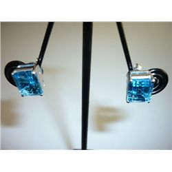 22.50 CTW BLUE TOPAZ EARRING .925 STERLING SILVER