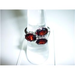 22.25 CTW GARNET RING .925 STERLING SILVER