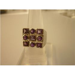40.25 CTW AMETHYST RING .925 STERLING SILVER
