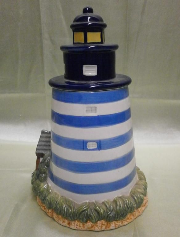 Handpainted Ceramic Lighthouse Cookie Jar