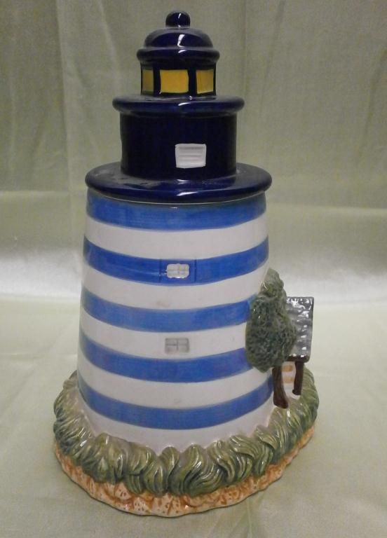 Handpainted Ceramic Lighthouse Cookie Jar