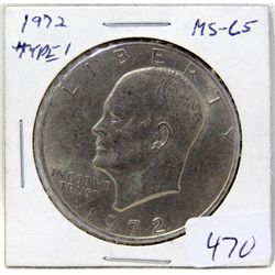1972 Eisenhower Dollar Type1 MS-65