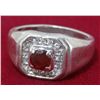 Image 1 : Men's Silver Ruby Ring "Size 10.5"