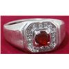 Image 2 : Men's Silver Ruby Ring "Size 10.5"