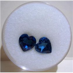 Lot-2 Topaz Heart Shaped Loose Gemstones