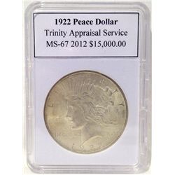 1922 Peace Silver Dollar TAS MS-67