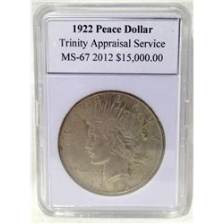 1922 Peace Silver Dollar TAS MS-67