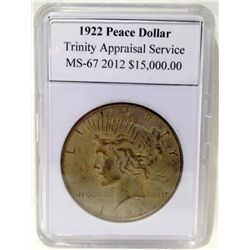 1922 Peace Silver Dollar TAS MS-67