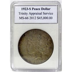 1923-S Peace Silver Dollar MS-66 w/Appraisal