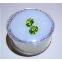 Lot-2 Oval Cut Peridot Loose Gemstones