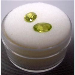 Lot-2 Oval Cut Peridot Loose Gemstones