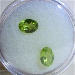 Lot-2 Oval Cut Peridot Loose Gemstones
