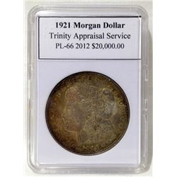 1921 Morgan Dollar TAS PL-66 W/Appraisal